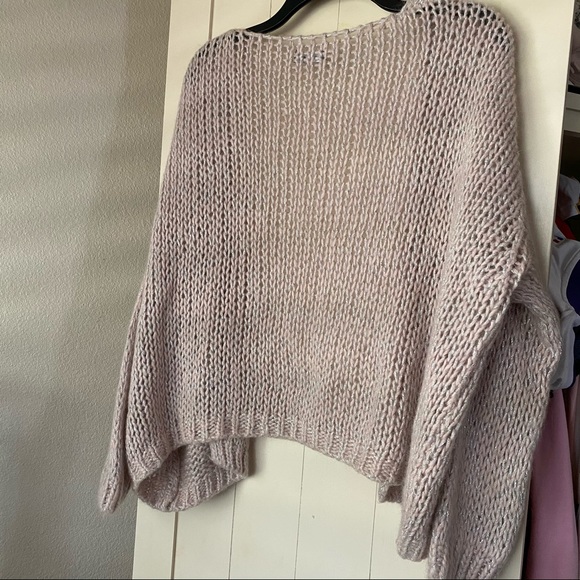 Bebe Pink with metallic Silver Knit Cardigan - Picture 2 of 5